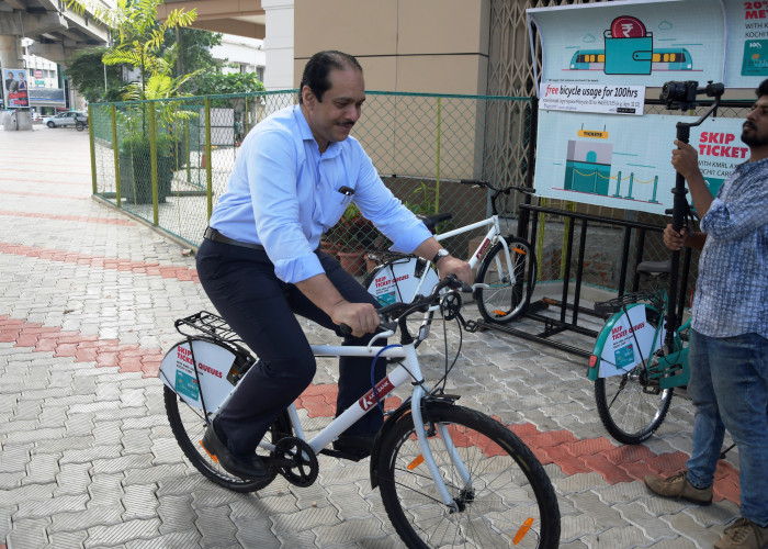 KMRL MD riding bicycle